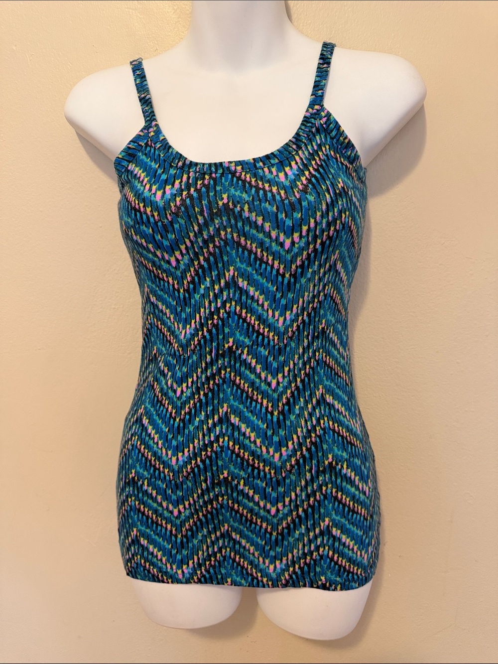 OP Teal Chevron Knit Tank Top